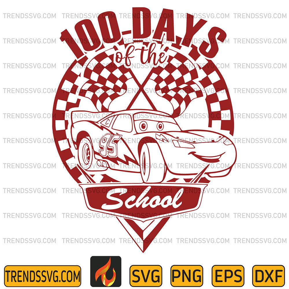 100DaysofSchoolCarsLightningMcQueenSvg