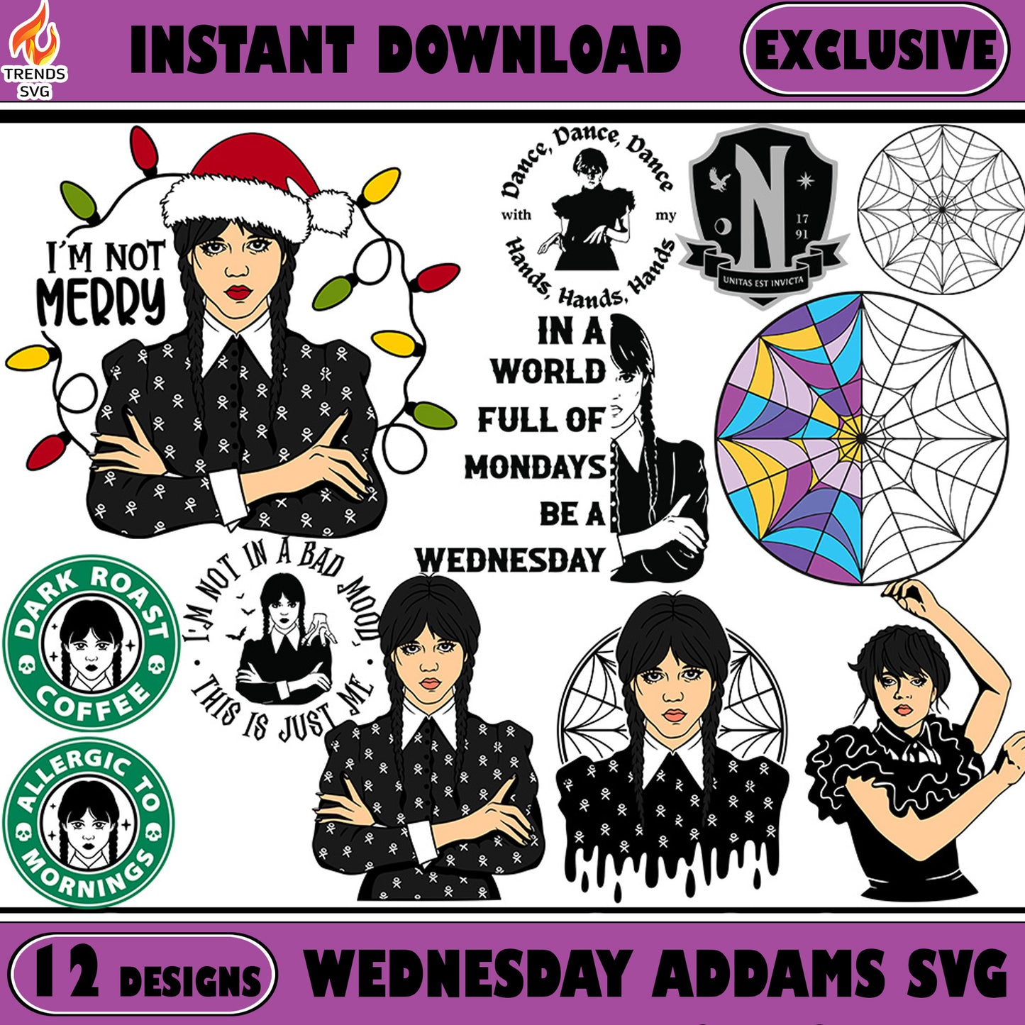 12-wednesday-addams-svg-bundle