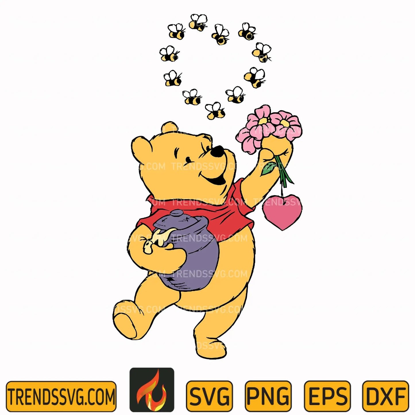 Winnie the Pooh Valentine's day Svg TRENDSSVG