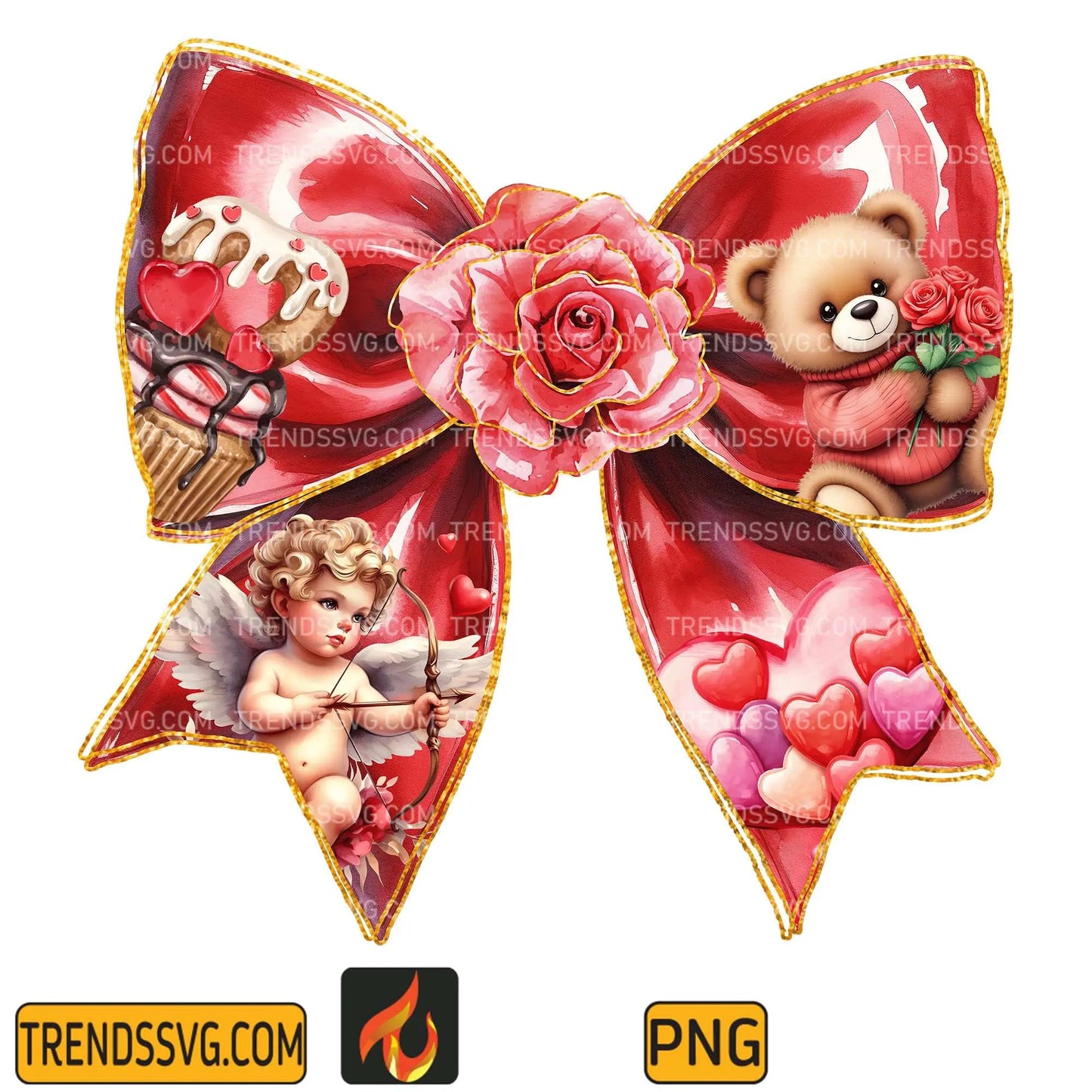 Valentine's day Coquette Bow Png TRENDSSVG