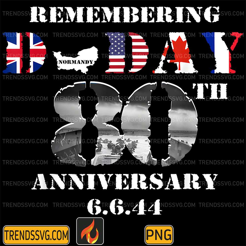 80th-Anniversary-Of-D-Day-1944-June-6-WWII-Memorial-Veteran-Png