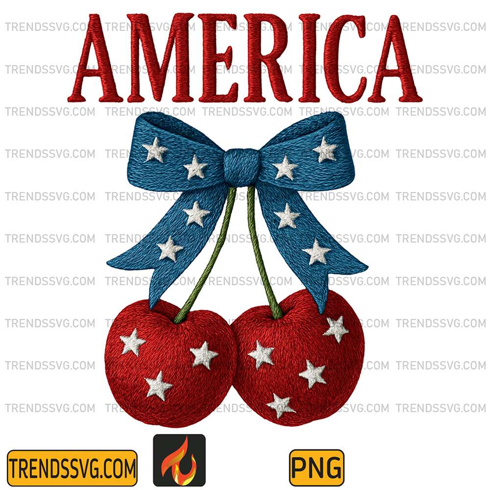 America-Cherries-4th-Of-July-Png