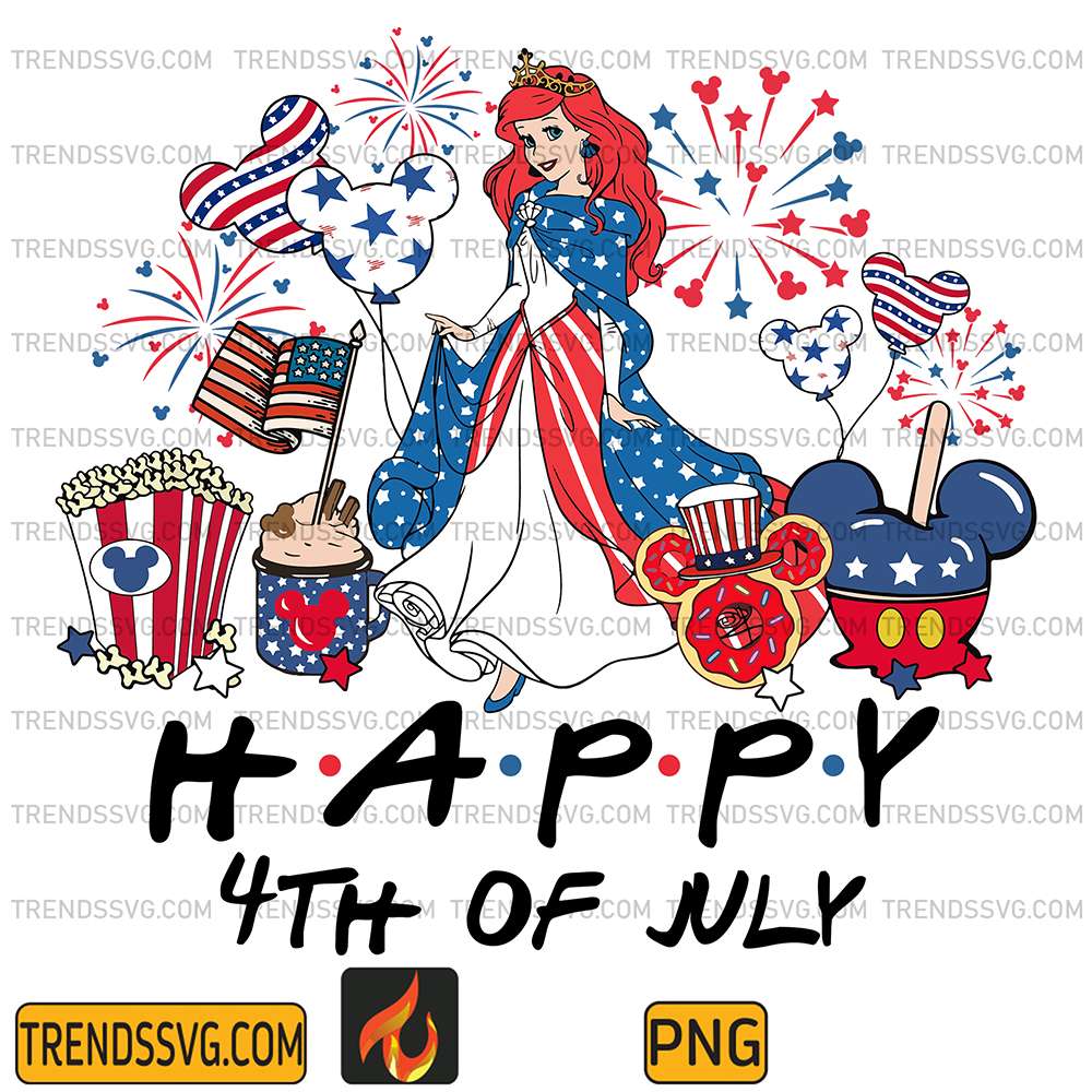 Ariel-America-Happy-4th-Of-July-Png