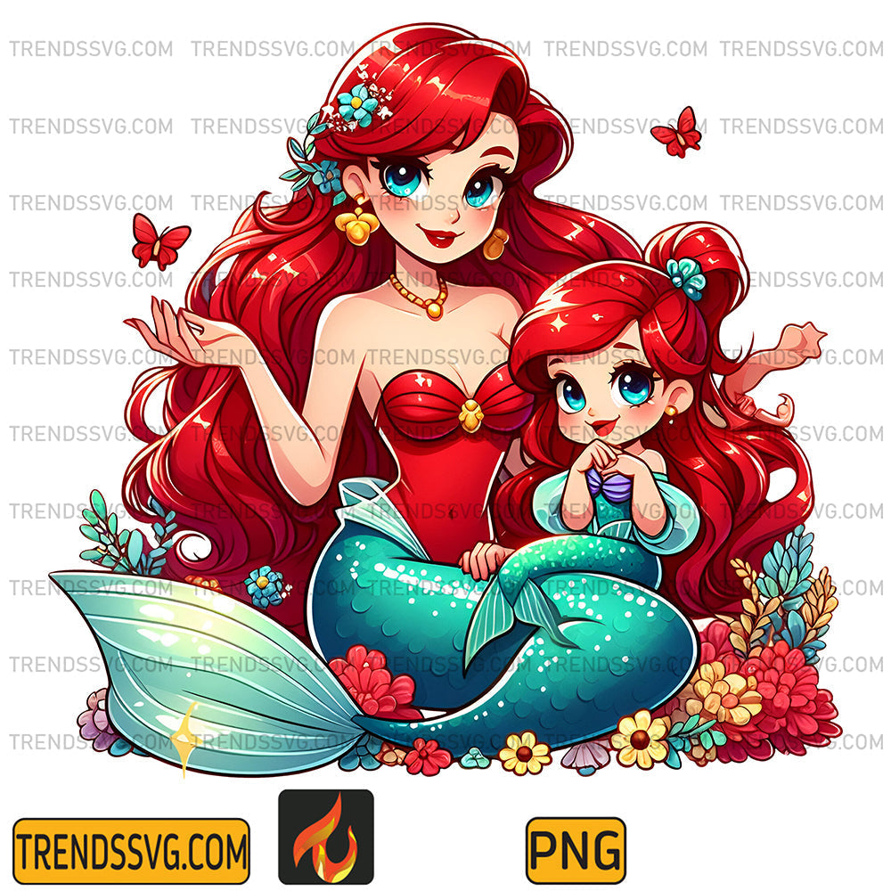 ArielMomAndDaughterPrincessPng