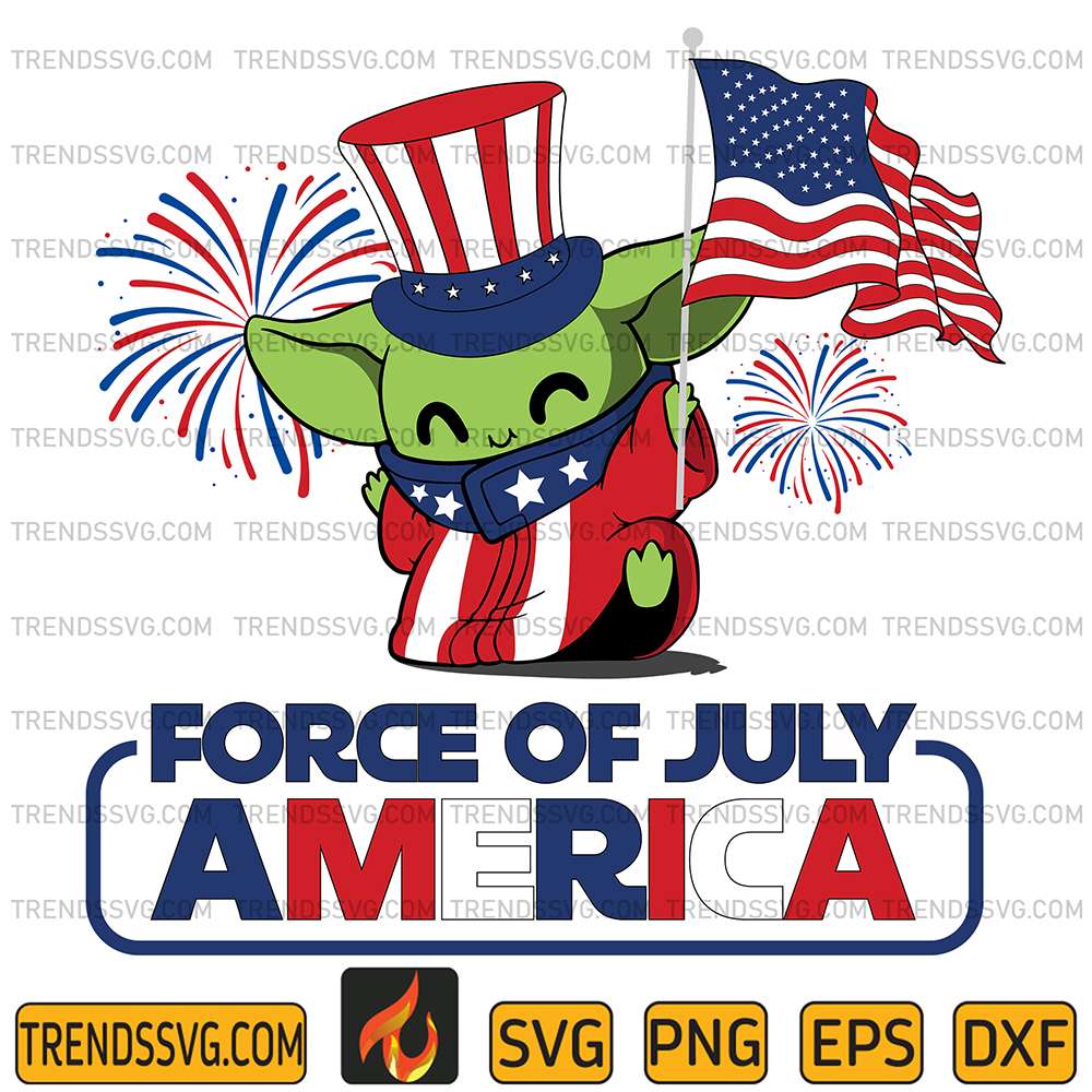 Baby-Yoda-Force-Of-July-America-Svg