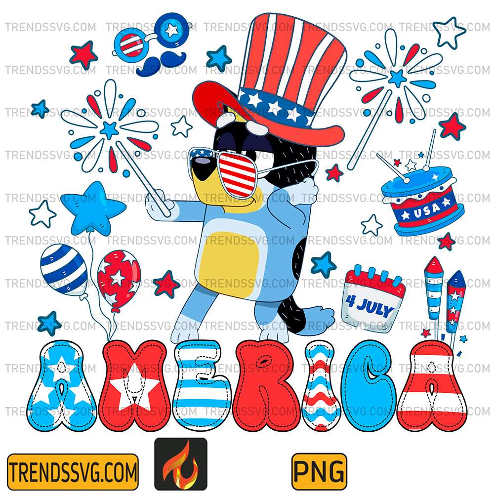 Bluey-Dad-America-4th-Of-July-Png