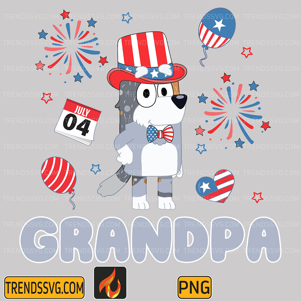 Bluey-Grandpa-Bob-4th-Of-July-Png