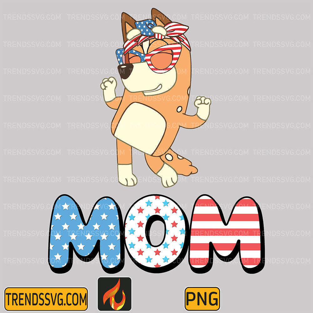 Bluey-Mom-4th-Of-July-Png