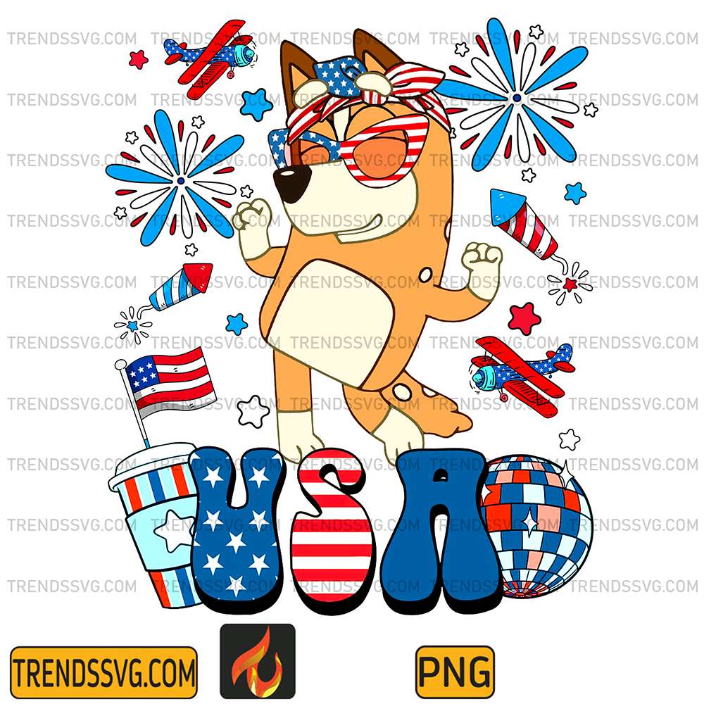 Bluey-Mom-Usa-America-4th-Of-July-Png