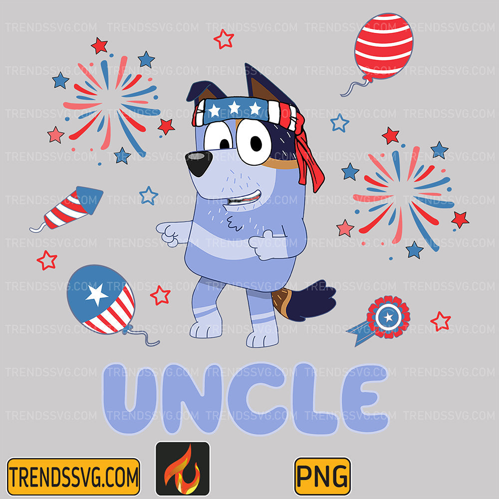 Bluey-Uncle-Stripe-4th-Of-July-Png