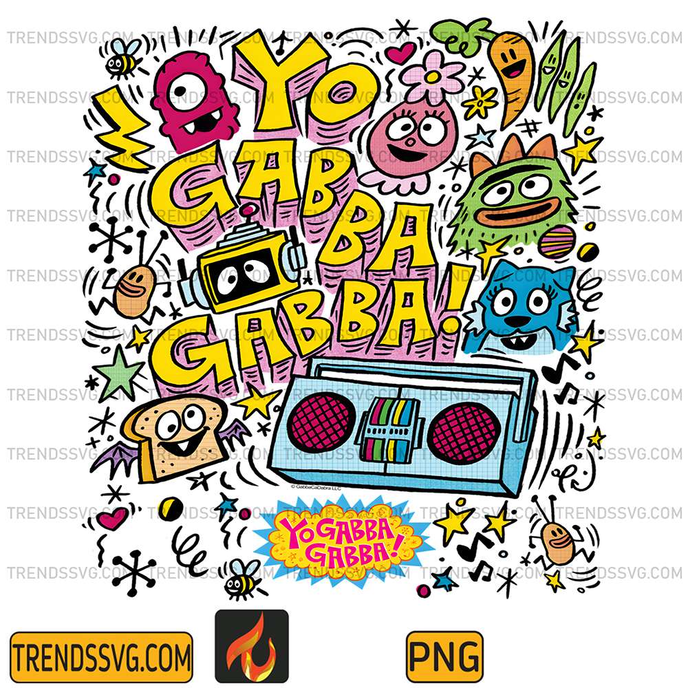 Boombox-and-Characters-Sketch-TV-Show-Png