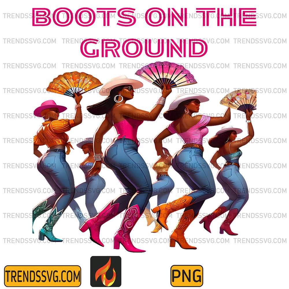 Boots-On-The-Ground-Line-Dancing-Queens-Black-Group-Dance-Png