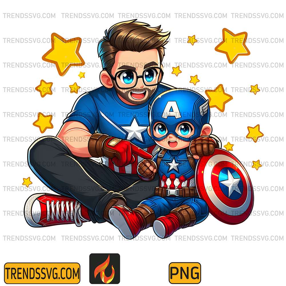 Captain-America-Dad-And-Son-Png-10