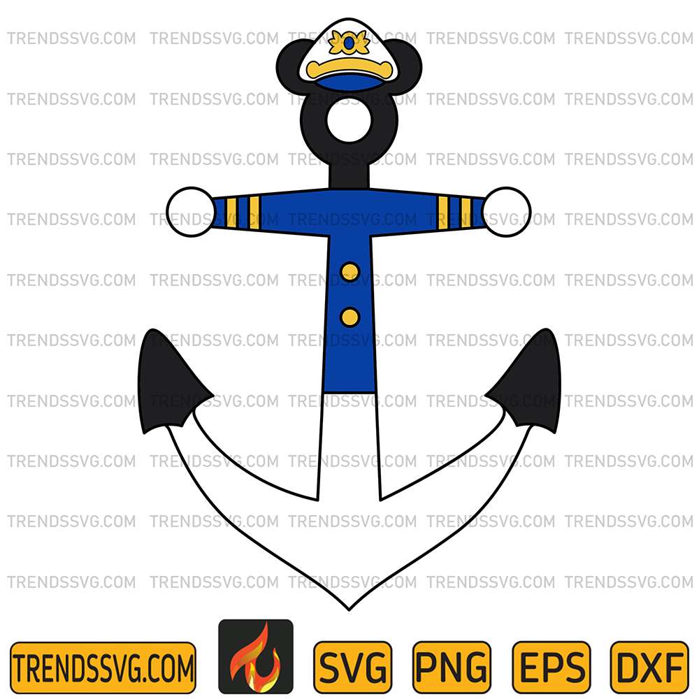 Captain-Disney-Mouse-Cruise-Anchor-Svg