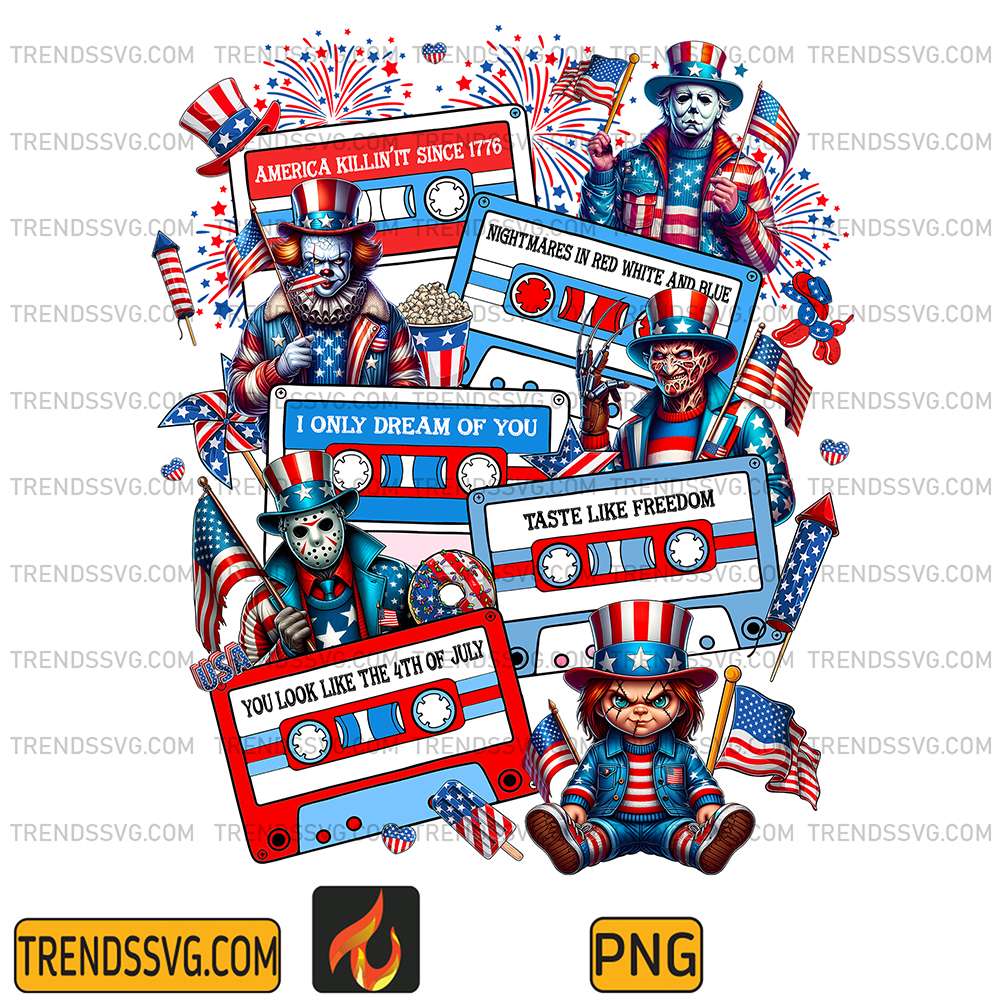 Cassette-Horror-Movie-4th-Of-July-Png