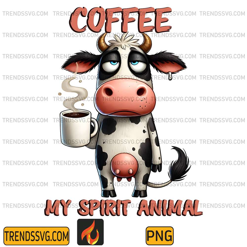 Cow-Coffee-My-Spirit-Animal-Png