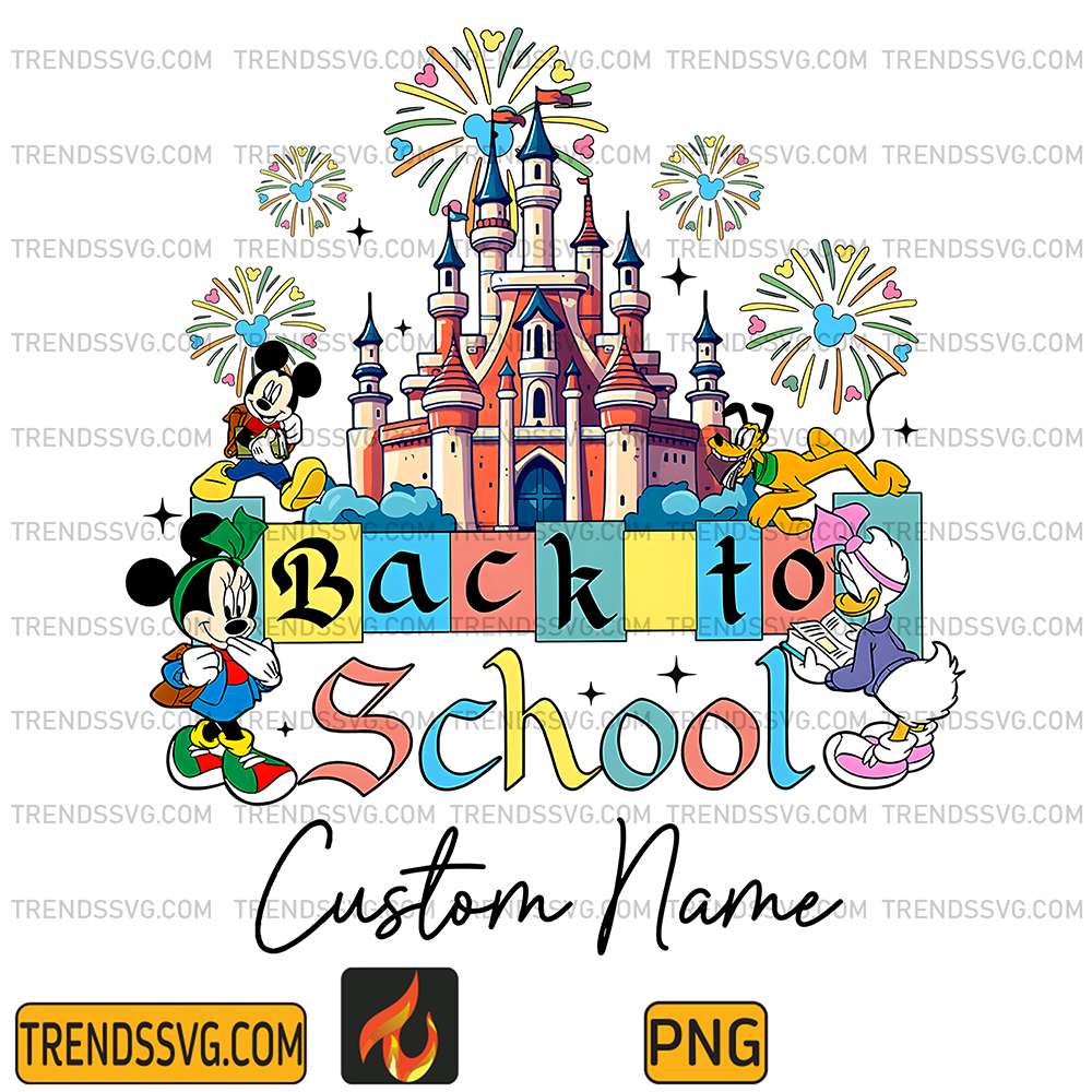 Custom-Name-Back-To-School-Disney-Castle-Png
