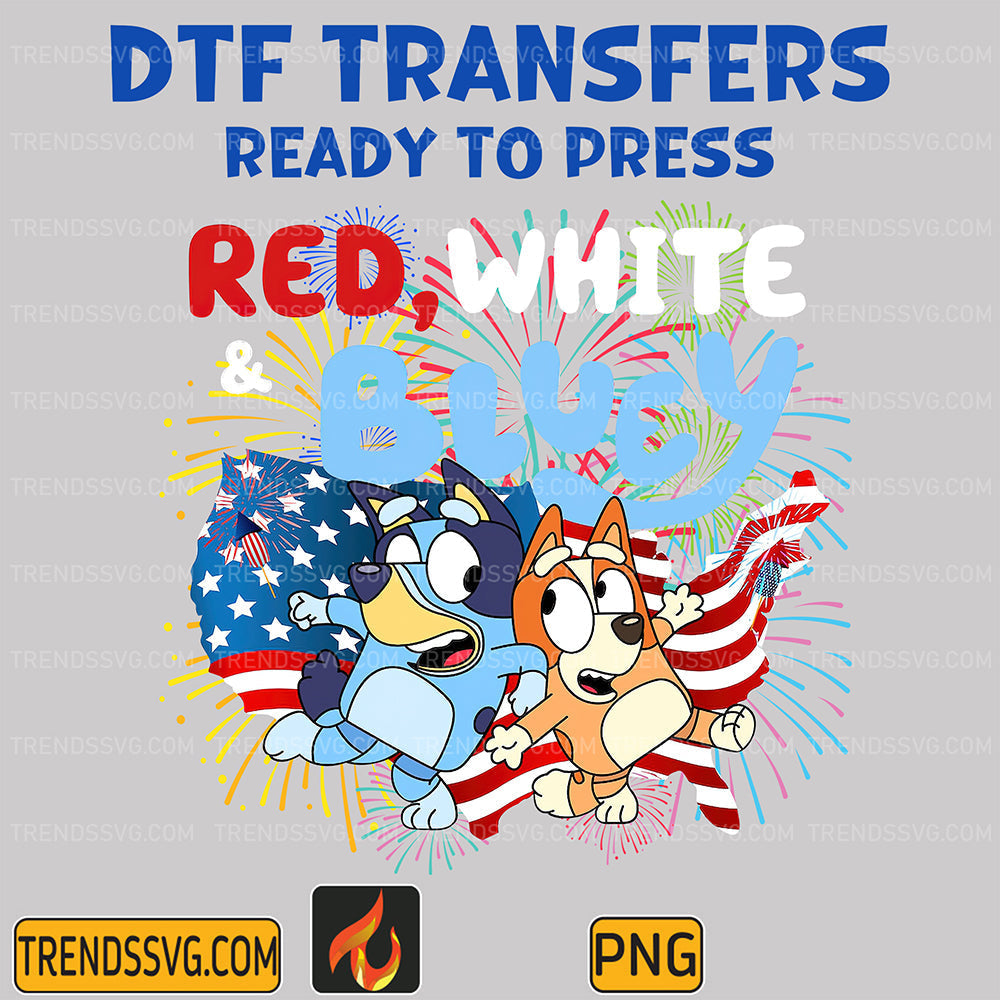 DTF-Transfers-Ready-To-Press-Red-White-Bluey-Bingo-4th-Of-July-Png
