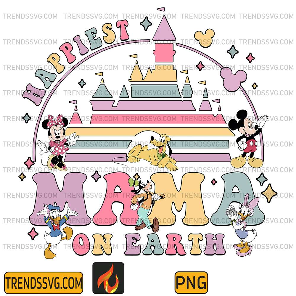 Disney-Mickey-Family-Happiest-Mama-On-Earth-Png
