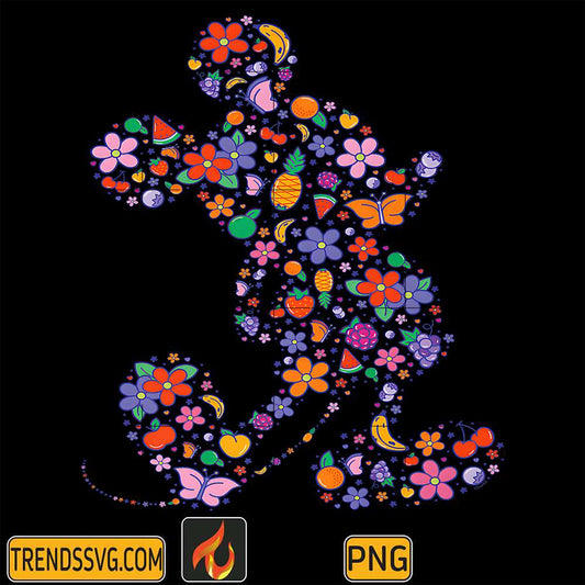 Disney-Mickey-Mouse-Summer-Flowers-Fruit-Mix-Picnic-Png