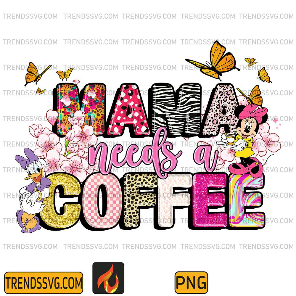 Disney-Minnie-Mama-Needs-A-Coffee-Png