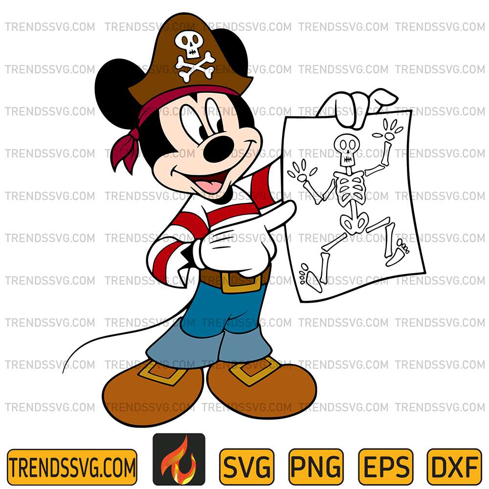 Disney-Pirate-Mickey-Mouse-With-Map-Cruise-Svg