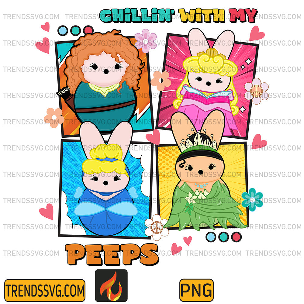 DisneyPrincessChillinWithMyPeepsPng1