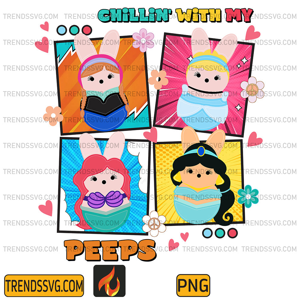 DisneyPrincessChillinWithMyPeepsPng_2