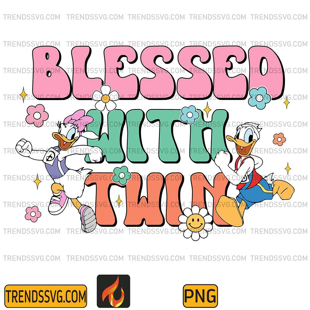 Donald-Duck-And-Daisy-Duck-Blessed-With-Twin-Mothers-Day-Png