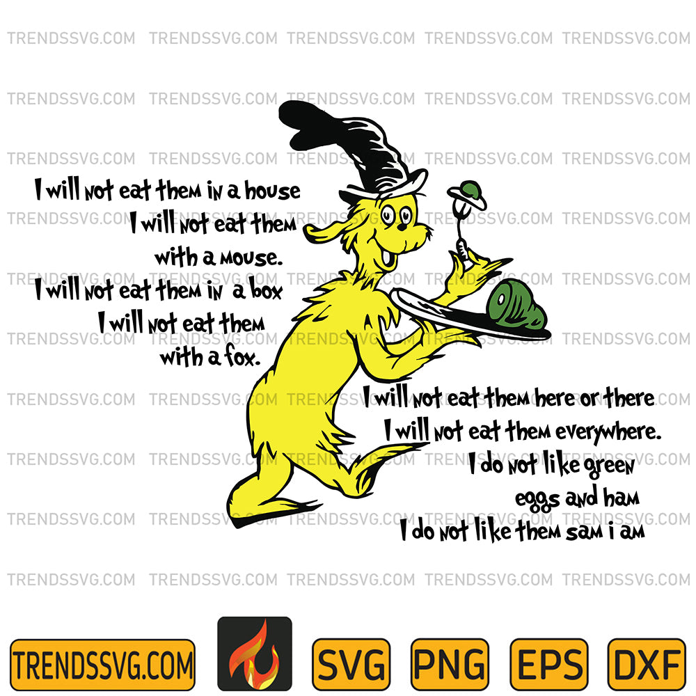 DrSeussIDontNotLikeGreenEggsAndHamSvg