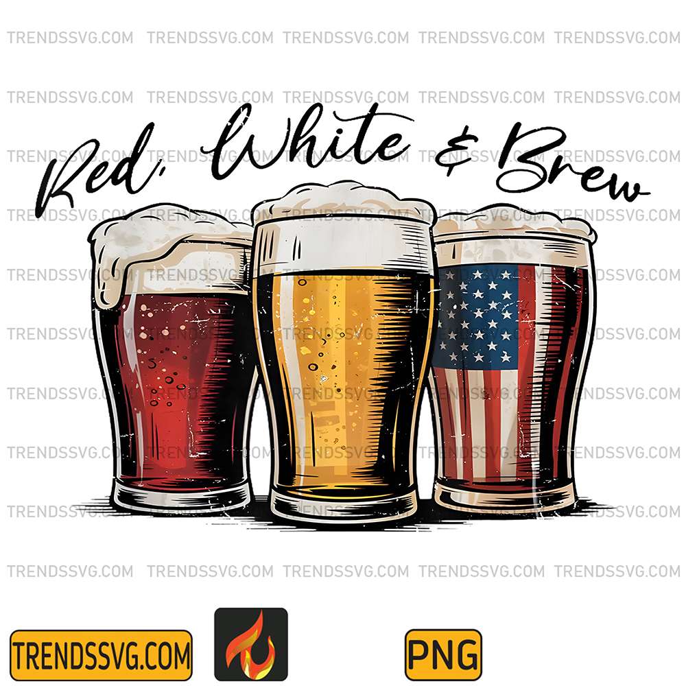Drink-Beer-Red-White-And-Brew-4th-Of-July-Png