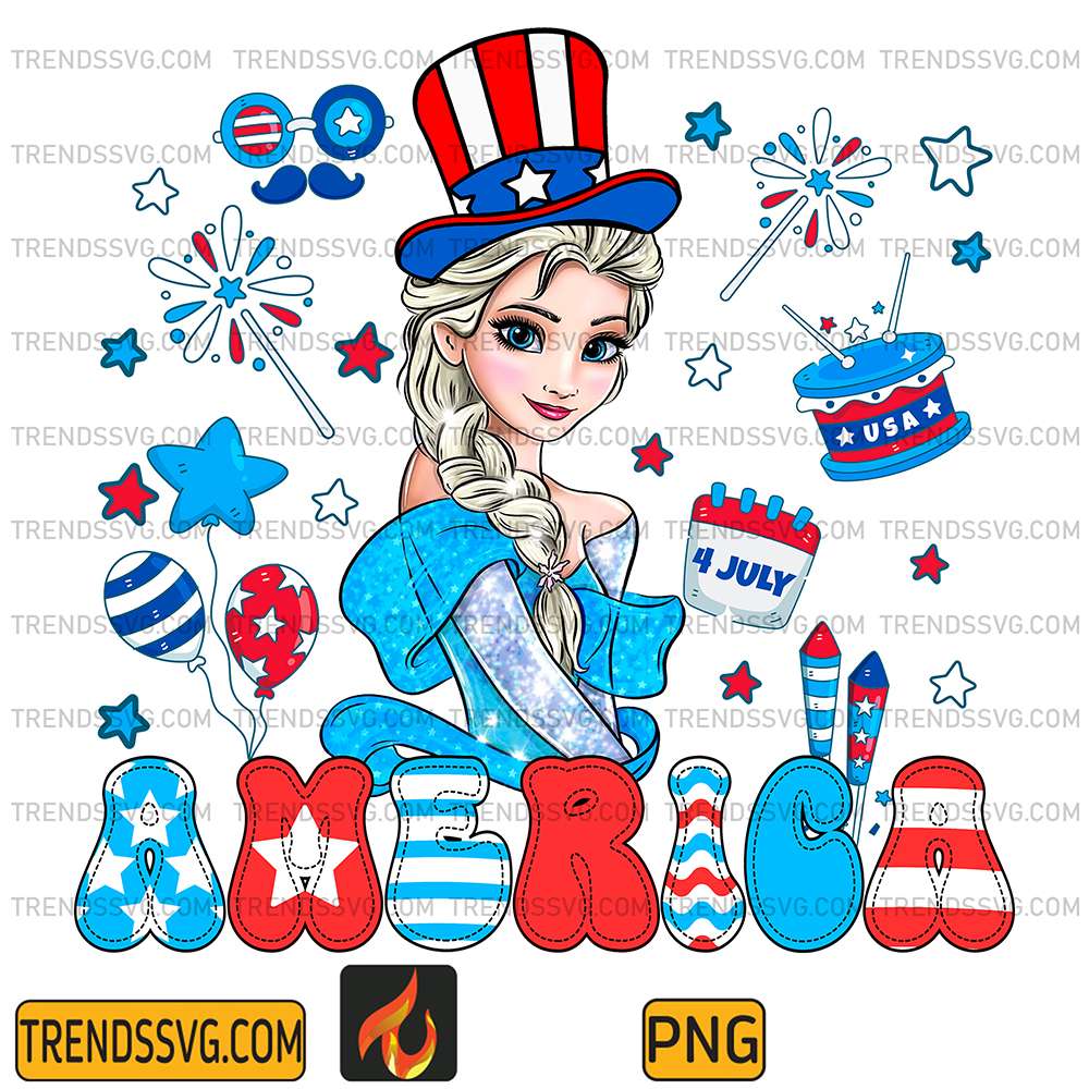 Elsa-America-4th-Of-July-Png