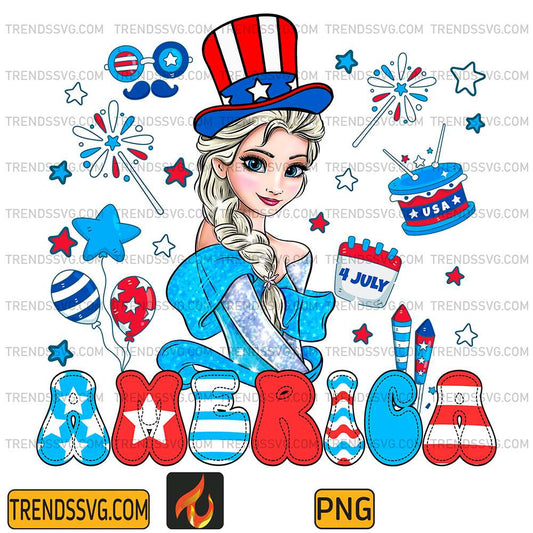Elsa-America-4th-Of-July-Png