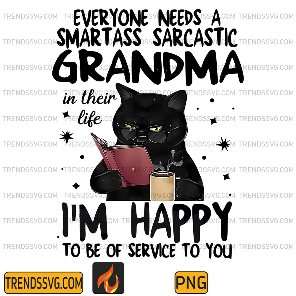 EveryoneNeedsASmartassSarcasticGrandmaInTheirLifeI_mHappyToBeOfServiceToYouCatPng