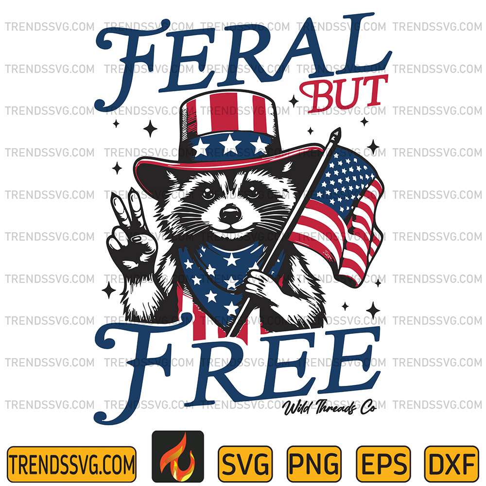 Feral-But-Free-Raccoon-Svg