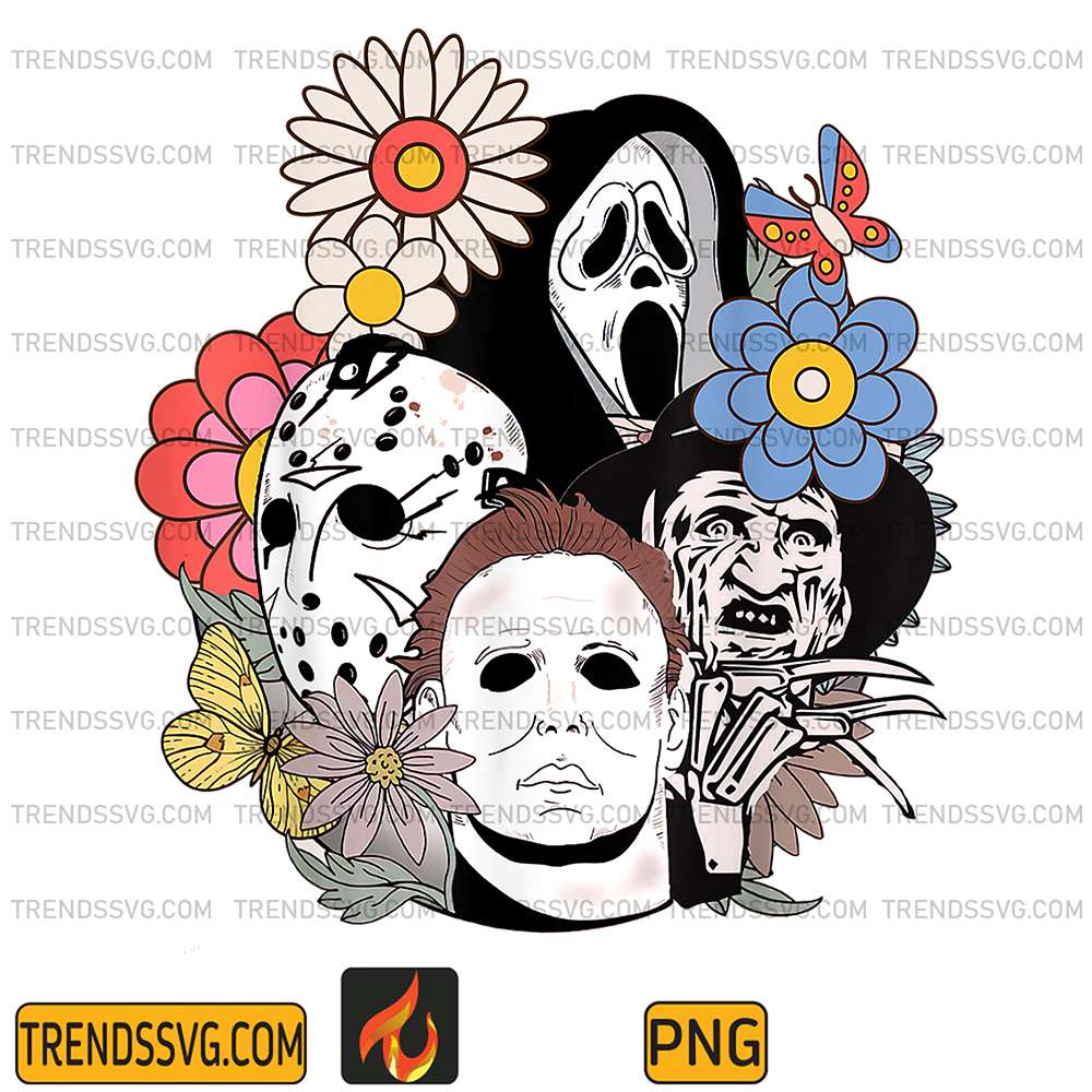 Floral-Horror-Characters-Halloween-Horror-Characters-Png