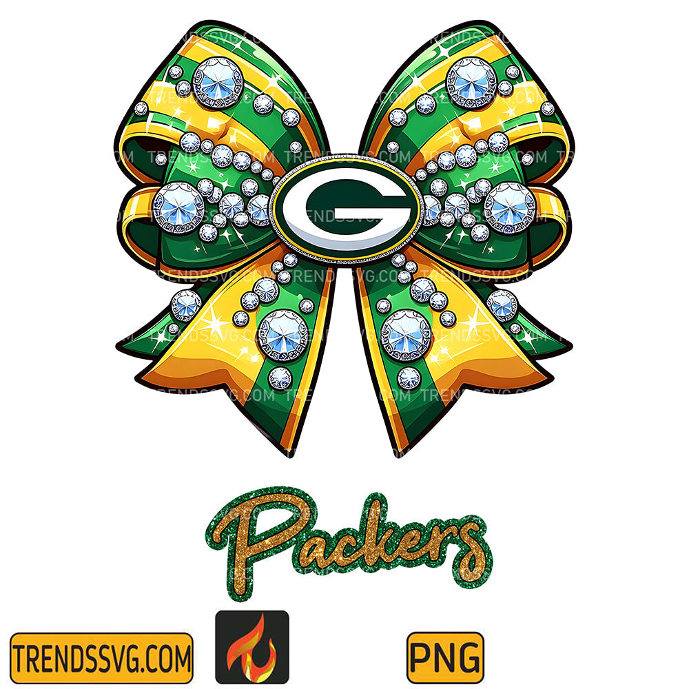 FootballCoquetteBowsGreenPackersPng