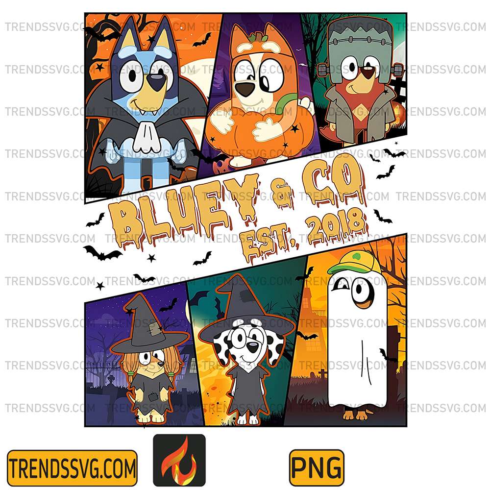 Friends-Bluey-And-Co-Est-2018-Halloween-Png