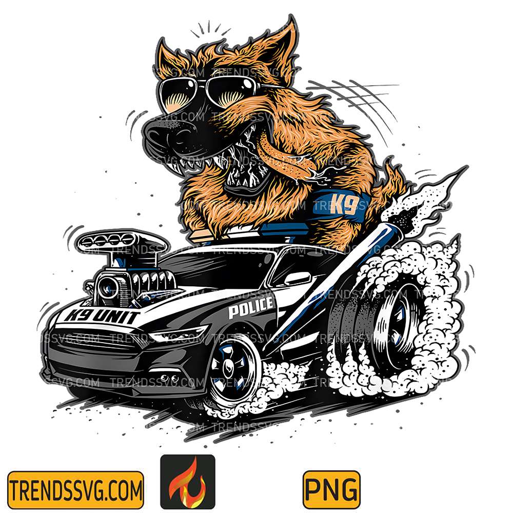 German-Shepherd-K9-With-Hot-Rod-Png