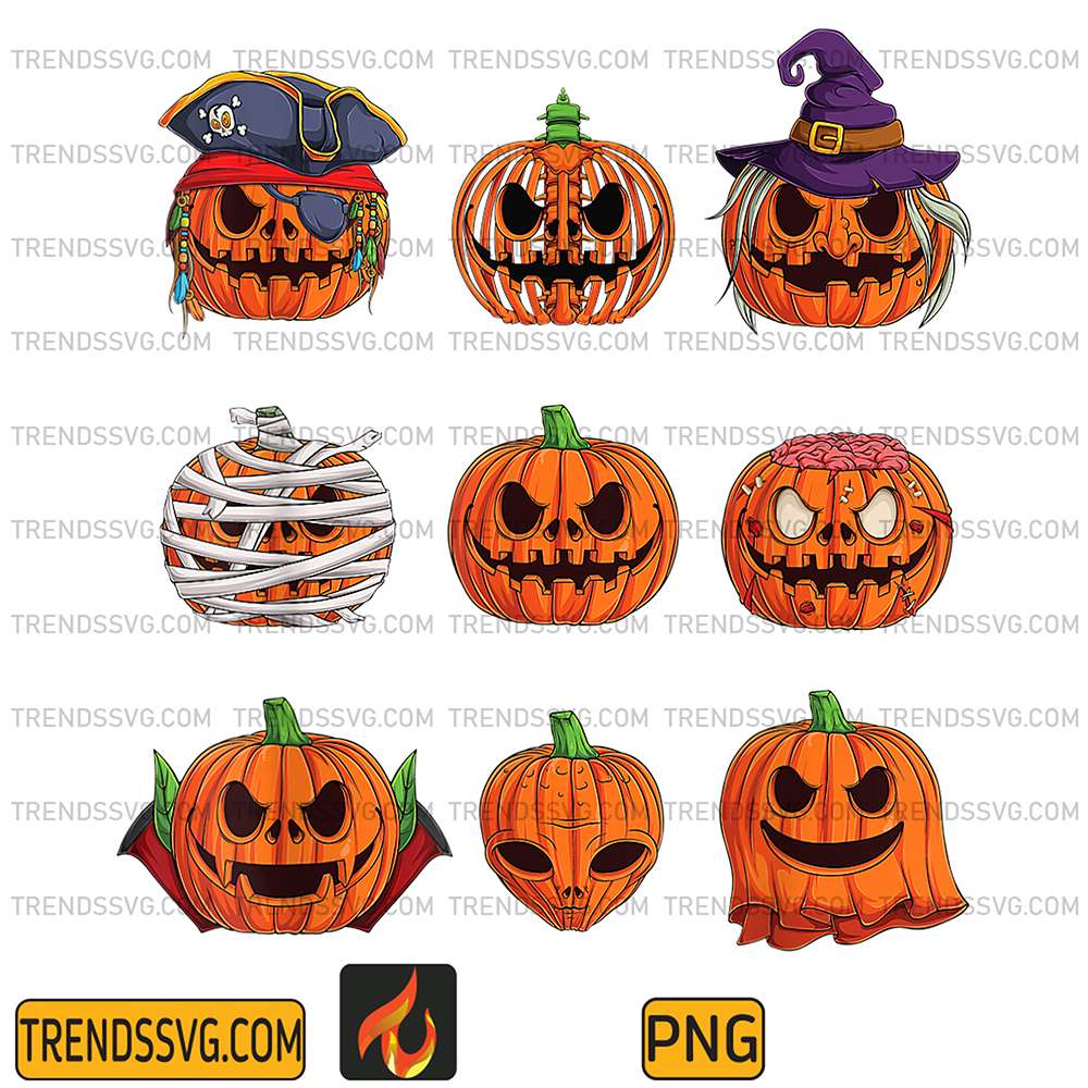 Halloween-Pumpkin-Characters-Png