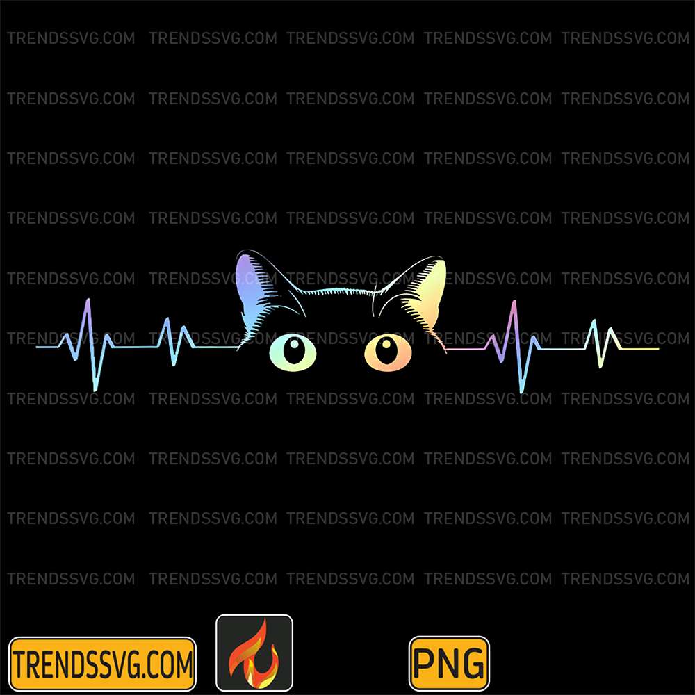 Heartbeat-Cat-Lover-Animal-Silhouette-Cute-Cat-Png