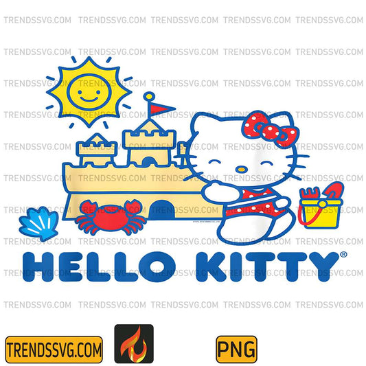 Hello-Kitty-Beach-Fun-Sandcastle-Summer-Png
