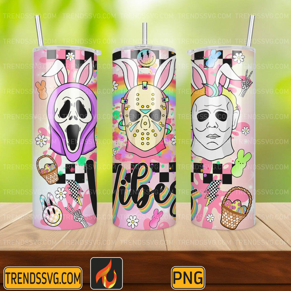 HorrorEasterVibesPngTumbler20OzDesignPng