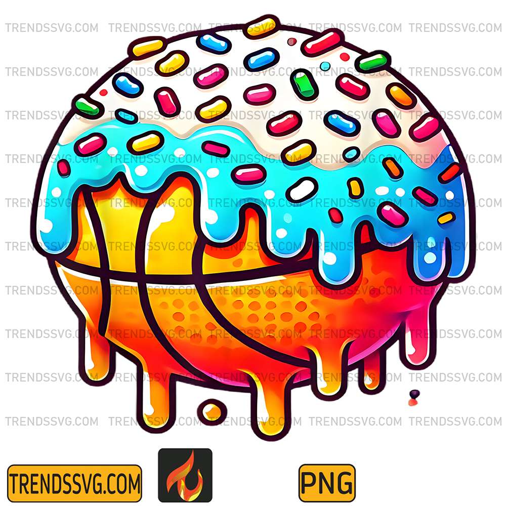 Ice-Cream-Basketball-Drip-Boys-Girls-Kids-Basketball-Stuff-Png