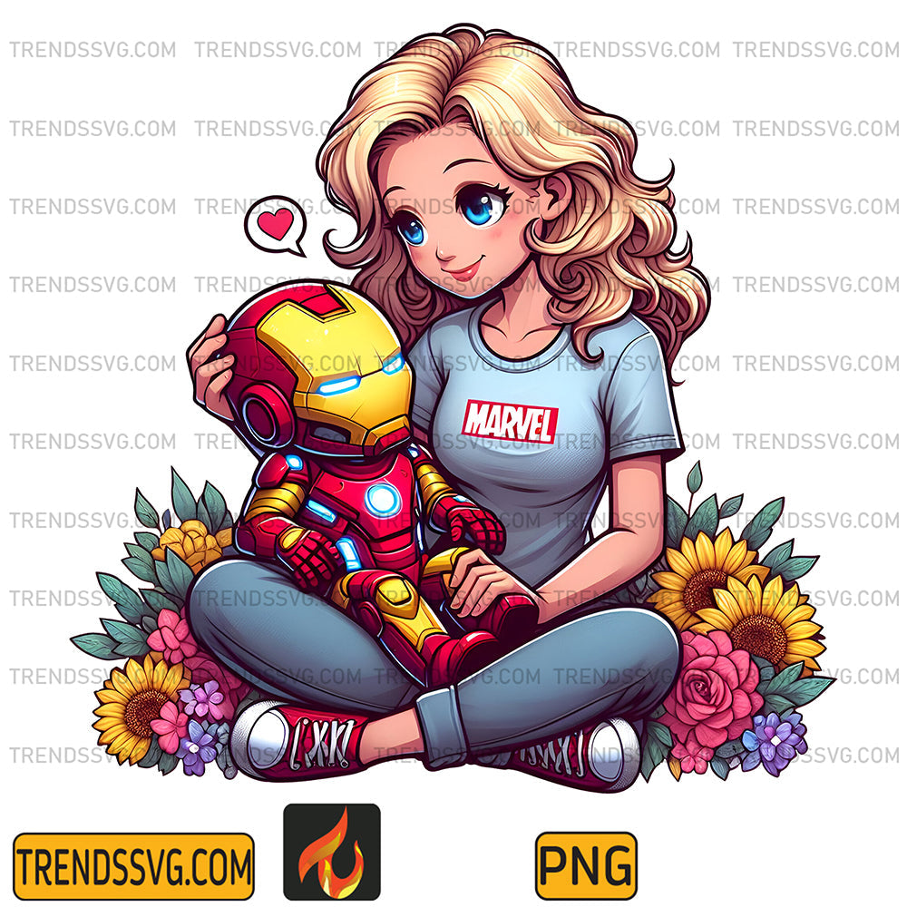 IronManMomAndBoySuperheroPng