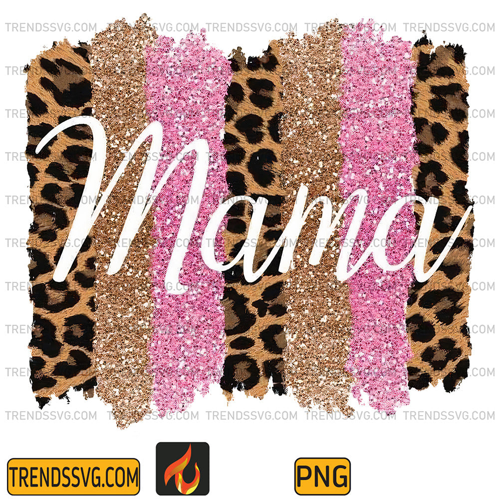 MamaBrushstrokeLeopardandPinkPng