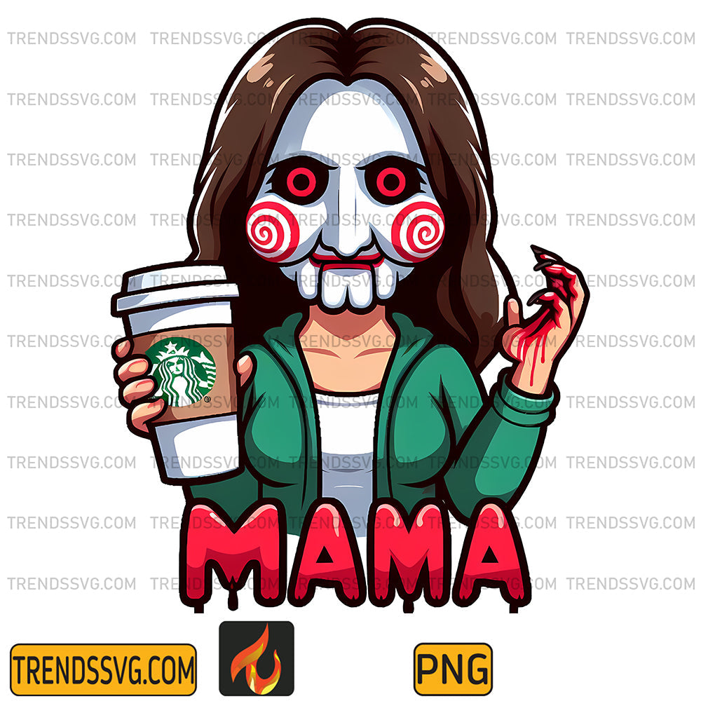 MamaCoffeeStarbucksHorrorJigsawPng_1
