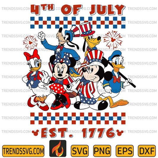 Mickey-And-Friends-4th-Of-July-Est-1776-Svg