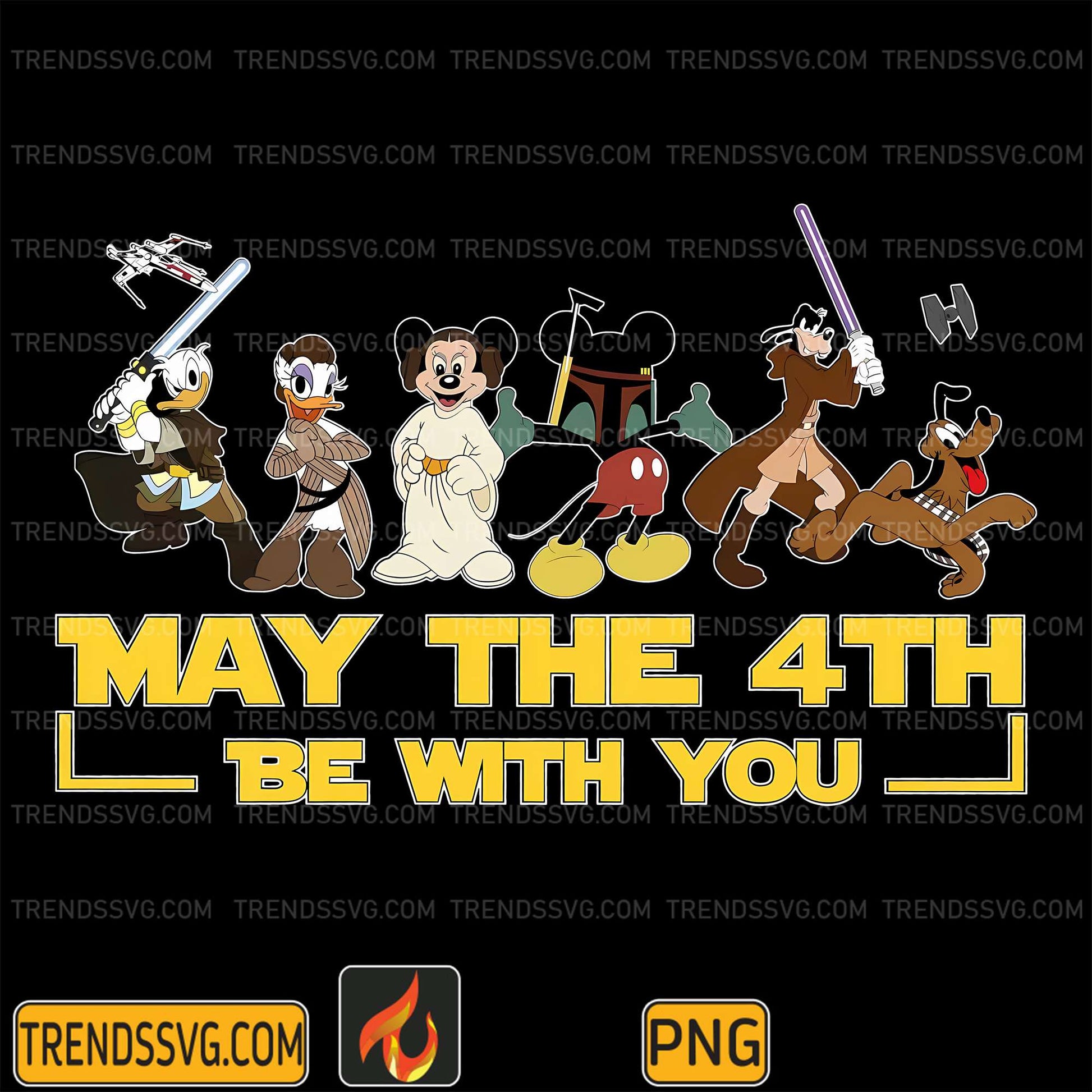 Mickey-And-Friends-May-The-4th-Be-With-You-Png