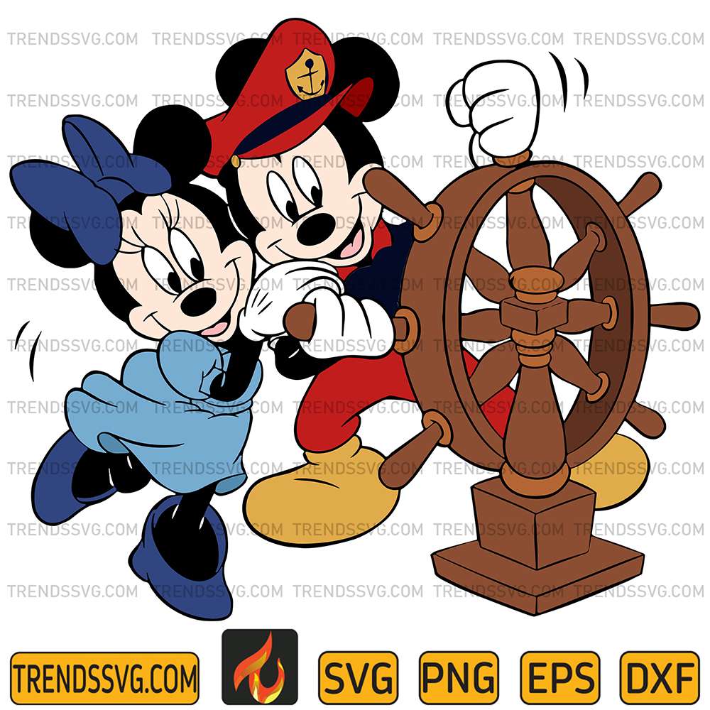 Mickey-And-Minnie-Captain-Cruise-Svg